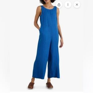 Women's Seasalt Cornwall Salt Airy Cropped Wide Leg Linen Jumpsuit size 8.